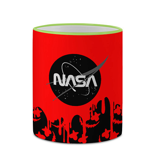 Кружка цветная Marshmello x Nasa red / 3D-Светло-зеленый кант – фото 2
