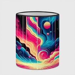 Кружка 3D Neon space fantasy - ai art, цвет: 3D-черный кант — фото 2