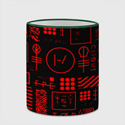 Кружка 3D Twenty one pilots pattern rock, цвет: 3D-зеленый кант — фото 2