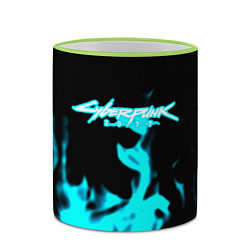 Кружка 3D Cyberpunk neon flame, цвет: 3D-светло-зеленый кант — фото 2