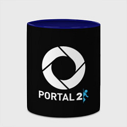 Кружка 3D Portal2 logo game, цвет: 3D-белый + синий — фото 2