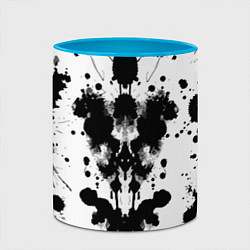 Кружка 3D The psychedelic Rorschach test - ai art, цвет: 3D-белый + небесно-голубой — фото 2