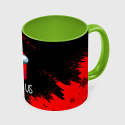 Кружка 3D Among us winter steel, цвет: 3D-белый + светло-зеленый