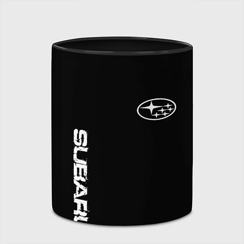 Кружка цветная Subaru logo white / 3D-Белый + черный – фото 2
