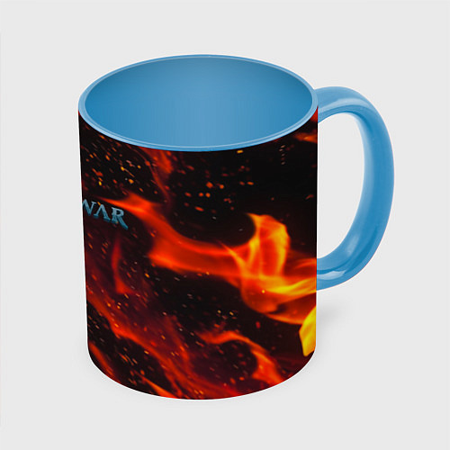 Кружка цветная God of war fire steel / 3D-Белый + небесно-голубой – фото 1