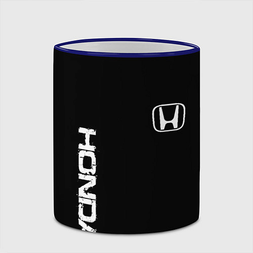 Кружка цветная Honda white logo auto / 3D-Синий кант – фото 2