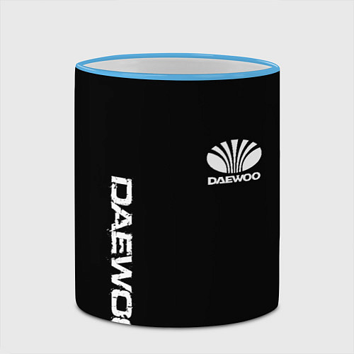 Кружка цветная Daewoo logo white / 3D-Небесно-голубой кант – фото 2