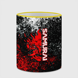 Кружка 3D Samurai брызги красок, цвет: 3D-желтый кант — фото 2