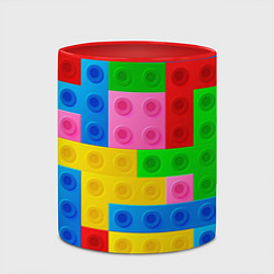 Кружка 3D Блоки цветового конструктора, цвет: 3D-белый + красный — фото 2