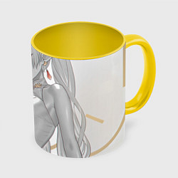Кружка 3D Frieren Sexy, цвет: 3D-белый + желтый