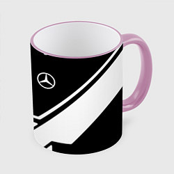 Кружка 3D Mercedes bens geometry, цвет: 3D-розовый кант