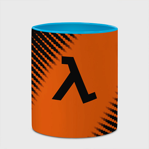 Кружка цветная Half life orange box / 3D-Белый + небесно-голубой – фото 2