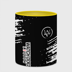 Кружка 3D Watch dogs краски, цвет: 3D-белый + желтый — фото 2