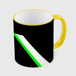 Кружка 3D Skoda geometry, цвет: 3D-желтый кант