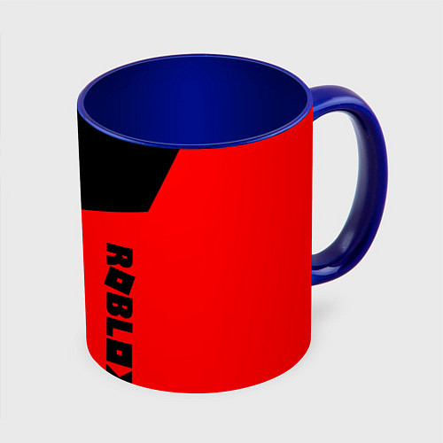 Кружка цветная Roblox geometry red / 3D-Белый + синий – фото 1