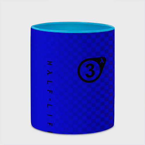 Кружка цветная Half life 3 logo games / 3D-Белый + небесно-голубой – фото 2