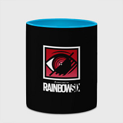 Кружка 3D Шутер радуга 6, цвет: 3D-белый + небесно-голубой — фото 2
