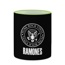 Кружка 3D Ramones rock logo, цвет: 3D-светло-зеленый кант — фото 2