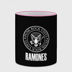 Кружка 3D Ramones rock logo, цвет: 3D-розовый кант — фото 2