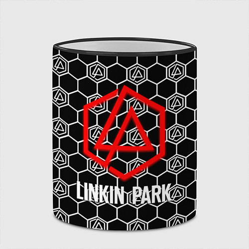 Кружка цветная Linkin park logo pattern / 3D-Черный кант – фото 2