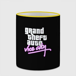 Кружка 3D GTA vice city logo, цвет: 3D-желтый кант — фото 2