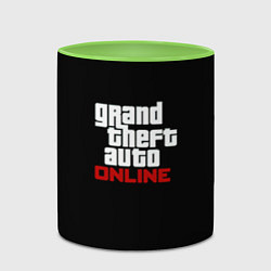 Кружка 3D GTA online logo, цвет: 3D-белый + светло-зеленый — фото 2