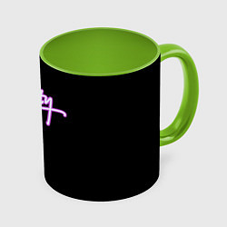 Кружка 3D Vice city logo neon, цвет: 3D-белый + светло-зеленый