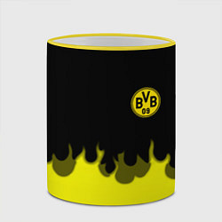 Кружка 3D Borussia fire fc, цвет: 3D-желтый кант — фото 2