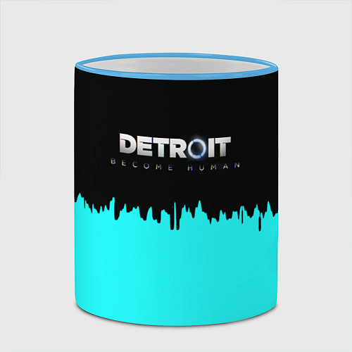 Кружка цветная Detroit become human rk800 / 3D-Небесно-голубой кант – фото 2