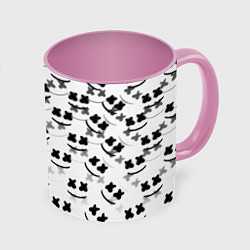 Кружка 3D Marshmello dj pattern, цвет: 3D-белый + розовый