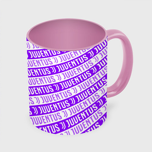 Кружка цветная Juventus pattern / 3D-Белый + розовый – фото 1