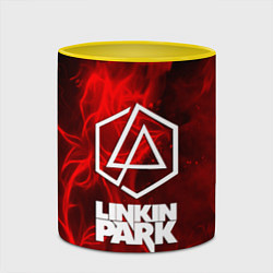 Кружка 3D Linkin park fire flower, цвет: 3D-белый + желтый — фото 2