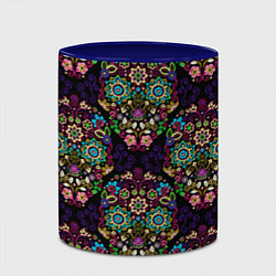 Кружка 3D Узорчатый черепной орнамент, цвет: 3D-белый + синий — фото 2