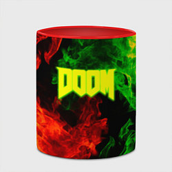 Кружка 3D Doom Eternal fire, цвет: 3D-белый + красный — фото 2