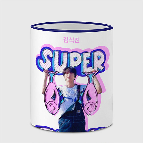 Кружка цветная BTS Super Tuna / 3D-Синий кант – фото 2