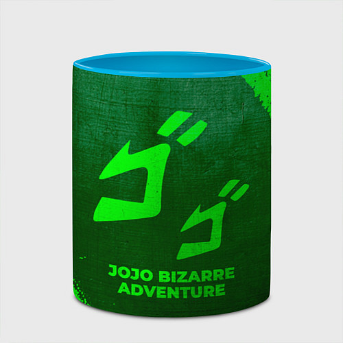 Кружка цветная JoJo Bizarre Adventure - green gradient / 3D-Белый + небесно-голубой – фото 2
