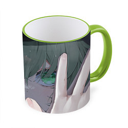 Кружка 3D Touhou Project Койши Комейдзи взгляд, цвет: 3D-светло-зеленый кант