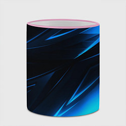 Кружка 3D Грани неоновые текстура, цвет: 3D-розовый кант — фото 2