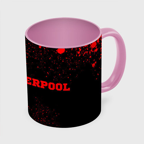 Кружка цветная Liverpool - red gradient по-горизонтали / 3D-Белый + розовый – фото 1