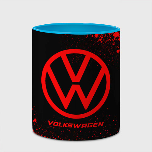 Кружка цветная Volkswagen - red gradient / 3D-Белый + небесно-голубой – фото 2