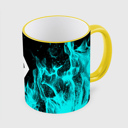 Кружка цветная The elder scrolls neon flame / 3D-Желтый кант – фото 1
