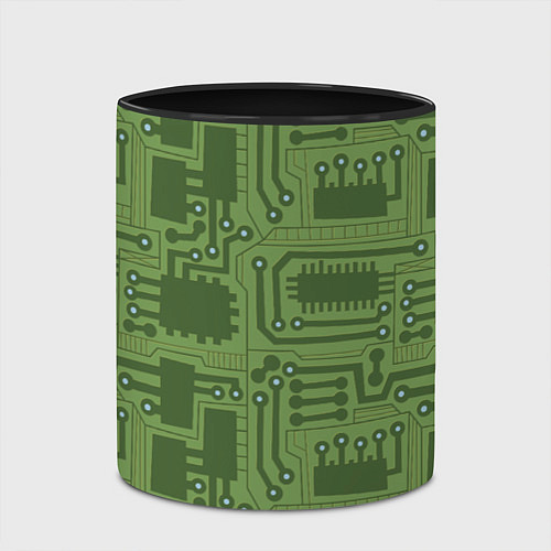 Кружка цветная Милитари электронная плата / 3D-Белый + черный – фото 2
