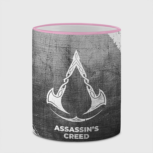 Кружка цветная Assassins Creed - grey gradient / 3D-Розовый кант – фото 2