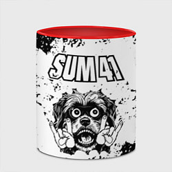 Кружка 3D Sum41 - рок пес, цвет: 3D-белый + красный — фото 2