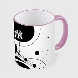 Кружка 3D New York Yankees baseball team - abstraction, цвет: 3D-розовый кант