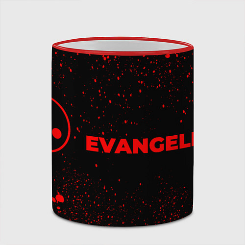 Кружка цветная Evangelion - red gradient по-горизонтали / 3D-Красный кант – фото 2