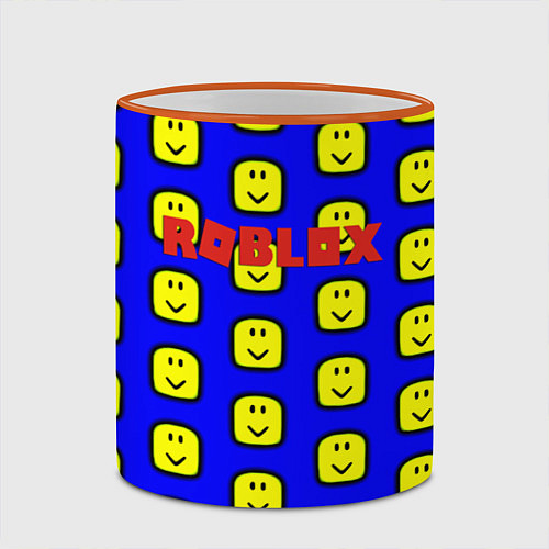 Кружка цветная Roblox pattern mobile / 3D-Оранжевый кант – фото 2