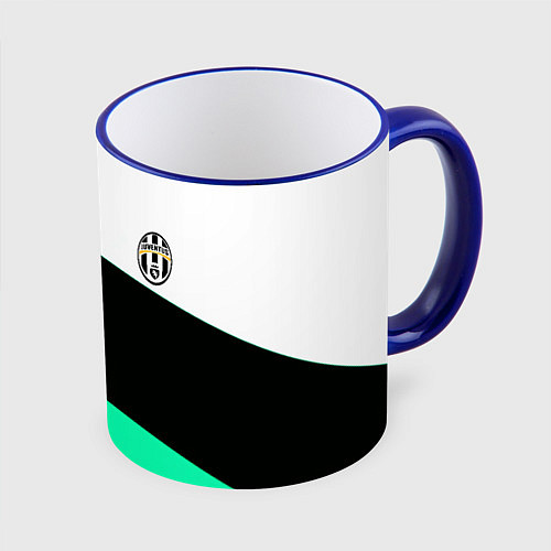 Кружка цветная Juventus geometry / 3D-Синий кант – фото 1