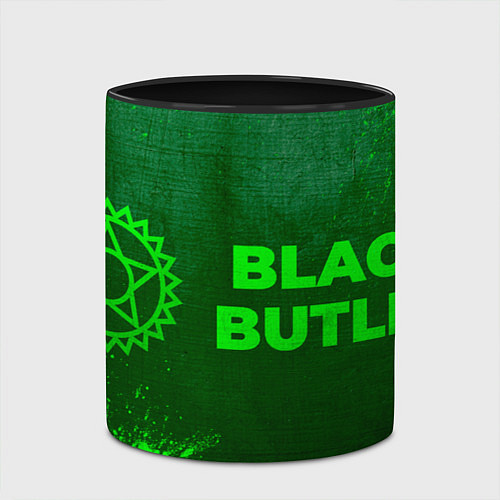 Кружка цветная Black Butler - green gradient по-горизонтали / 3D-Белый + черный – фото 2