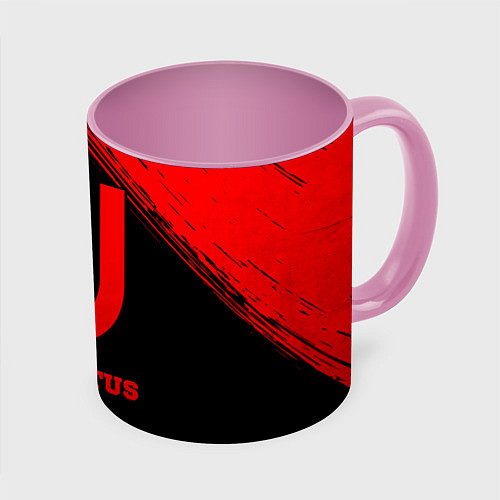 Кружка цветная Juventus - red gradient / 3D-Белый + розовый – фото 1